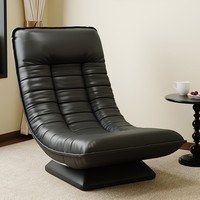 Sillones Moon con Respaldo Ajustable Giratorio, Muebles de Lujo Nórdicos Modernos de Esponja y Cuero, Sofá para el Hogar, Sillones de Salón