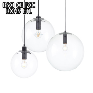 Vàng Đồng Trang Trí Cầu Thang Trần Cao Rõ Ràng Glass Ball Cụm Đèn Chùm Cầu Thang Hiện Đại Chiếu Sáng Mặt Dây Chuyền Muti-kích Thước - Product Image 1