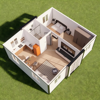 Casa Contenedor Expandible de Tamaño Personalizado, Plegable, Prefabricada, de 20 pies/40 pies, Portátil, de 2 o 3 Dormitorios, para Espacios Comerciales, Hoteles y Salas de Estar