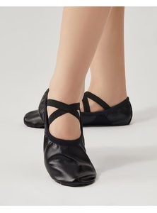 Chaussons <span class=keywords><strong>de</strong></span> <span class=keywords><strong>danse</strong></span> classique en cuir noir, faciles à enfiler, chaussons <span class=keywords><strong>de</strong></span> <span class=keywords><strong>danse</strong></span> souples en cuir pour garçons - Product Image 2