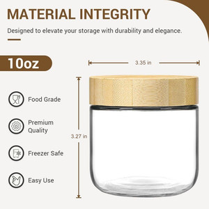 Paquete <span class=keywords><strong>de</strong></span> 4 tarros <span class=keywords><strong>de</strong></span> vidrio herméticos Vintage para almacenamiento <span class=keywords><strong>de</strong></span> alimentos con tapas <span class=keywords><strong>de</strong></span> madera <span class=keywords><strong>de</strong></span> bambú tarro <span class=keywords><strong>de</strong></span> <span class=keywords><strong>miel</strong></span> <span class=keywords><strong>de</strong></span> estilo Retro para <span class=keywords><strong>cereales</strong></span> para acampar - Product Image 6