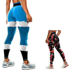 女性エルフ CK25008 コスチューム クリスマス 冬 雪の結晶 サンタ ヨガ レギンス 伸縮性ウエスト ハイプラスサイズ 4方向ストレッチ ジム - Product Image 5