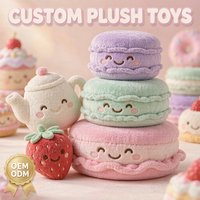Jouets en peluche macaron personnalisés OEM ODM, théière dessert, peluche fraise rembourrée, cadeau en gros