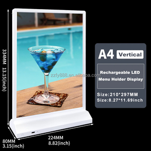 Bán Hot hình chữ nhật A6/A5/A4/A3 hai mặt <span class=keywords><strong>LED</strong></span> hộp đèn sạc có thể thay đổi hiển thị đầy đủ màu sắc đen/trắng để sử dụng trong nhà - Product Image 5