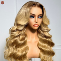Perruque Lace Front Body Wave 613 Blond Miel Pré-Pluckée avec Baby Hair, Cheveux Longs Bouclés pour Femmes, Vente en Gros, Nouveauté 2026