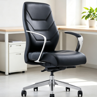 Chaise de bureau en cuir ergonomique à dossier moyen, design traditionnel, pivotante et extensible, avec siège réglable en hauteur, idéale pour les salles de réunion et les salles d'attente