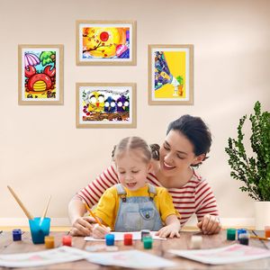 Marco para Obras de Arte Infantiles A4A310 con Vidrio y Paspartú, Apertura Frontal, Plegable, Diseño Moderno, Madera MDF, Montaje en Pared - Product Image 6