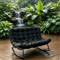 Fauteuil à bascule double nid d'oiseau en fer, chaise paresseuse pour balcon et gîte, vente chaude