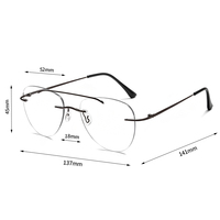 Lunettes de soleil photochromiques sans monture pour hommes, verres à revêtement bleu, montures métalliques, anti-lumière bleue, style pilote, verres transparents à teinte variable