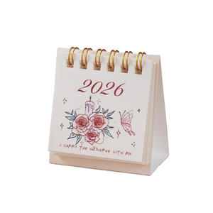 Calendario Serie Rosa, Mini Calendario de Escritorio, Calendario de Papelería 2026 - Product Image 1