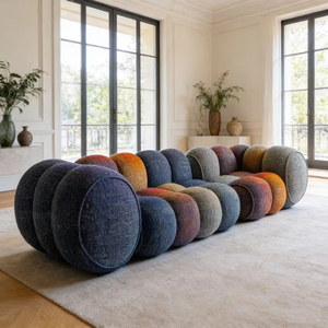 Customizable Luxury Circular Modular Handcrafted Multicolor Fabric for Modern Living Spaces - Product Image 1