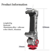 Vente directe d'usine tête de trépied chaussures froides en alliage d'aluminium téléphone pince support support téléphone support pince