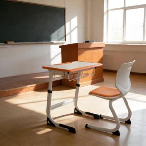 Escritorios y Sillas Estilo Francés en Naranja y Blanco para Estudio, Cursos de Formación Escolar e Instituciones de Tutoría - Product Image 3