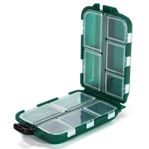 Caja de aparejos de pesca portátil, estuche de almacenamiento impermeable con 10 compartimentos para anzuelos, cabezales de plomada, organizador de accesorios - Product Image 1