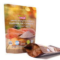 Sachet d'emballage de poudre de patate douce de haute qualité, pochette à fermeture éclair verticale, sac d'emballage de poudre imprimé sur mesure