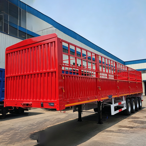 Semirremolque de 3/4/5 Ejes con Barandas, de 40-100 Toneladas, de <span class=keywords><strong>Segunda</strong></span> <span class=keywords><strong>Mano</strong></span>, Venta de Fábrica, para Transporte de Carga - Product Image 1