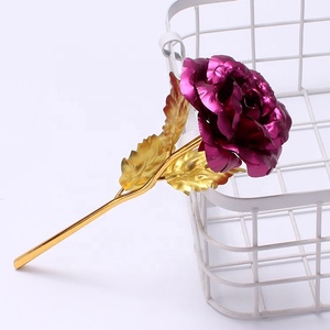 Vente en gros Rose artificielle plaquée or 24k Fleurs artificielles rose pour la Saint-Valentin <span class=keywords><strong>Cadeau</strong></span> avec certification - Product Image 4
