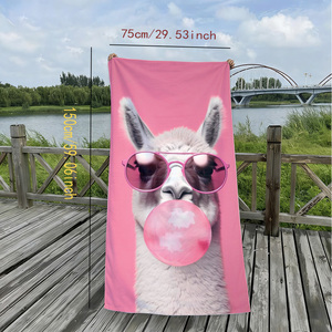 <span class=keywords><strong>Serviette</strong></span> de plage grande taille avec motif d'animaux de dessin animé <span class=keywords><strong>soufflant</strong></span> des bulles, serviettes de plage douces et confortables, légères et faciles à transporter - Product Image 5