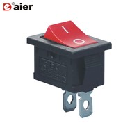 Interrupteur à bascule miniature KCD1 SPST ON-OFF 2 broches 10A 250VAC en nylon PA66 pour équipement électrique industriel et marin