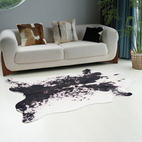 Factory Cow Print Area Teppich mit rutsch festem Rücken aus Wildleder imitat
