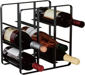 Freestanding Kitchen Wine Organizer Metal Design Modern Industrial Easy Assembly - Product Image 1