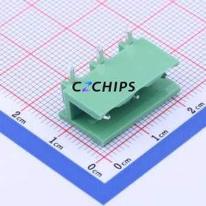 KF2EDGR-7.5-3P Plug-in Terminal Block Bent Lead Through Hole,P=7.5mm Connector Board-to-Board / Socket - Open 1x3P 7.5mm Green - Product Image 1