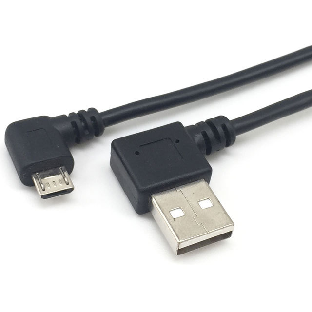 Left-Right Angled USB Type A Male to Micro Mable Cable For Connection