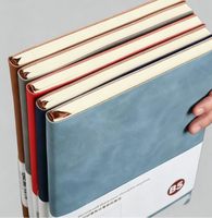 Promotion noir personnalisé ligné Journal cahier A5 couverture rigide PU cuir journaux cahiers pour étudiants
