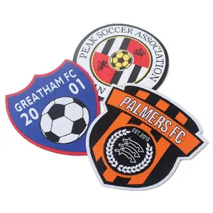 Club Patch Jersey Emblem Badges Designer Custom Football Club Logo Woven Patches For Soccer Sports Clothing
