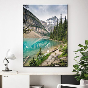 Paysage moderne mur Art impression neige <span class=keywords><strong>montagne</strong></span> <span class=keywords><strong>lac</strong></span> parc National encadré photo tendue toile papier Support peinture murale - Product Image 3
