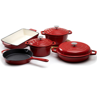 Articles ménagers brillants vente en gros d'ustensiles de cuisine en fonte émaillée avec logo personnalisé batterie de cuisine casseroles en fonte émaillée four hollandais