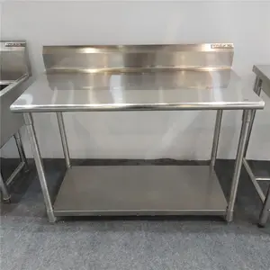 Restoran Peralatan Dapur Stainless Steel Menyortir Meja Kerja Bangku/Meja Kerja Stainless Steel dengan Di Bawah Rak