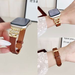 Correa de Reloj de Cuero Genuino con Hebilla para IWatch 1/2/<span class=keywords><strong>3</strong></span>/4/5/6/7/8/<span class=keywords><strong>SE</strong></span> y <span class=keywords><strong>GT</strong></span> 2/<span class=keywords><strong>3</strong></span>/4/5/6 - Diseño en Forma de Corazón - Product Image 4