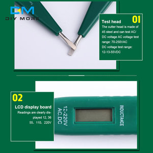 交流/DC测试仪笔电气指示器电压表数字电压表12V-250V插座墙壁交流/DC 220V电源插座检测器传感器 - Product Image 6
