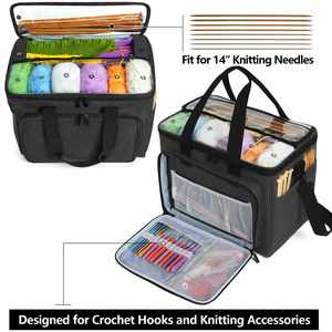 <b>Knitting</b> Bag Yarn <b>Storage</b> Tote Large Crochet Organizer Bag Yarn <b>Storage</b> Holder for Crocheting Knitter <b>Knitting</b> Project Bag - Product Image 4