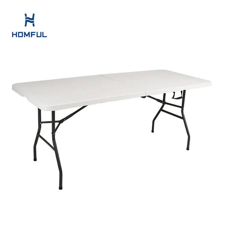 4ft 5ft 6ft 8ft Outdoor Furniture Folding Table Picnic Rectangle Plastic Party Tables Portable Plastic Folding Tables