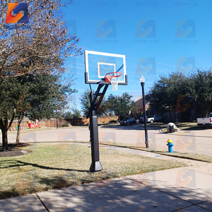 Cerceau de <span class=keywords><strong>basket</strong></span>-ball extérieur à hauteur réglable avec panneau en verre trempé et <span class=keywords><strong>filet</strong></span> pour l'école et le jeu des enfants - Product Image 6