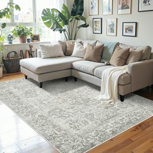 Cao giao thông khu vực trung tính cổ điển phong cách boho có thể giặt khu vực thảm bền thấp đống không trượt phòng ngủ phòng khách thảm - Product Image 2