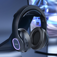 Casque sans fil supra-auriculaire, Bluetooth 5.0, personnalisé, léger, avec éclairage d'ambiance RGB intégré