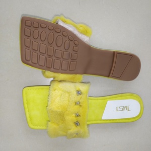 2023 diapositive di pelliccia per le donne pantofole di pelliccia di <span class=keywords><strong>visone</strong></span> all'ingrosso pantofole estive personalizzate con zeppa - Product Image 6