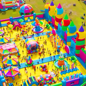 户外充气蹦床大弹跳屋巨型充气主题公园大充气城堡组合蹦床游乐场出租 - Product Image 6