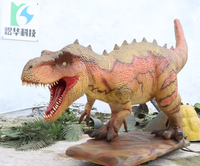Dinosaure T-Rex animatronique télécommandé à monnayeur, avec revêtement en silicone et structure en acier, pour parcs d'aventure à thème rugissant