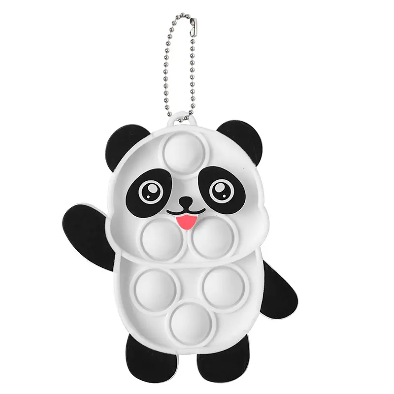 Offre Spéciale custom made diy blanc de luxe charmes anime mignon kawaii ours personnalisé silicone porte-clés pour mobile 3d panda fidget porte-clés