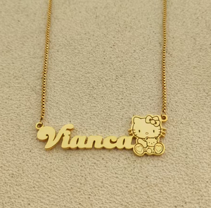 <span class=keywords><strong>Collana</strong></span> con Ciondolo Personalizzato con Nome <span class=keywords><strong>in</strong></span> Stile Cartoon, <span class=keywords><strong>in</strong></span> <span class=keywords><strong>Acciaio</strong></span> <span class=keywords><strong>Inossidabile</strong></span> Placcato Oro, <span class=keywords><strong>Collana</strong></span> con Iniziale alla Moda - Product Image 2