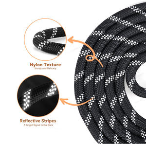 Plomo reflectante ajustable doble para mascotas Plomo de mango libre de 3 m con 2 mosquetones - Product Image 5