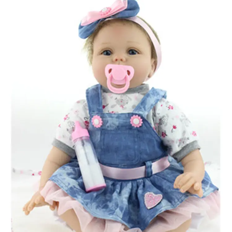 Muñeca realista de silicona suave para niños, juguete de recién nacido realista de 55cm