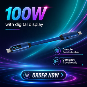 สายชาร์จแม่เหล็ก<span class=keywords><strong>แบ</strong></span>บพวงกุญแจ 3 in 1 กำลังไฟ 100W พร้อมจอแสดงผล รองรับการชาร์จเร็ว PD 100W 5A OTG Type C <span class=keywords><strong>ชาร์จ</strong></span>เร็วพิเศษสำหรับ <span class=keywords><strong>iPhone</strong></span> 16 17 - Product Image 1