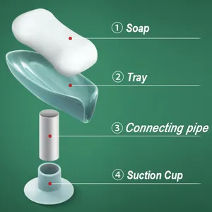 Leaf Shape <b>Soap</b> Box Drain <b>Soap</b> <b>Holder</b> Box Bathroom Shower <b>Soap</b> <b>Holder</b> Dish Storage Plate Tray Bathroom Gadgets - Product Image 5