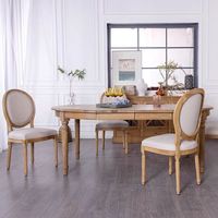 Chaise de salle à manger en bois rembourrée moderne personnalisée en bois de caoutchouc et rotin à dossier haut pour intérieur de restaurant