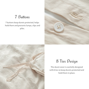 Copripiumino Jacquard Jacquard di lusso motivo floreale copripiumino <span class=keywords><strong>Set</strong></span> 3 pezzi federa <span class=keywords><strong>Set</strong></span> copripiumino - Product Image 4